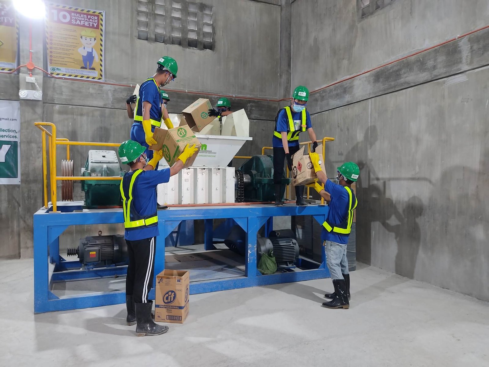 PM Waste product destruction and shredding operations